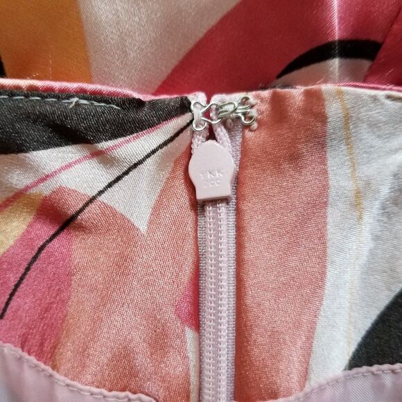 Apt. 9 Stretch Silk-Look Fully Lined Skirt Size 6 Peach and Brown - Beautiful! - Picture 12 of 16